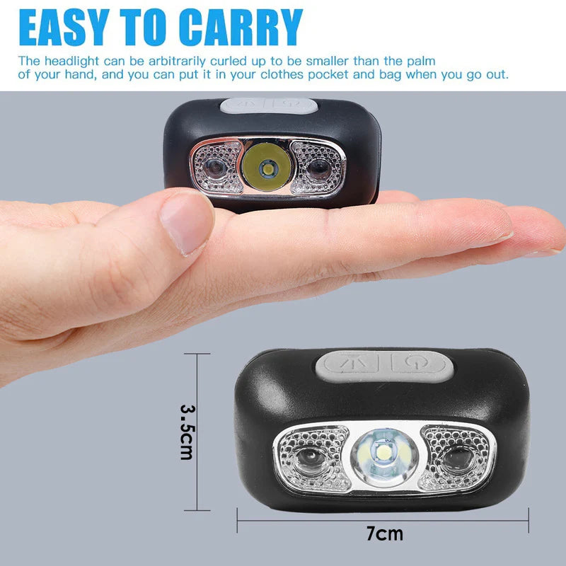 Linterna LED de cabeza con carga USB
